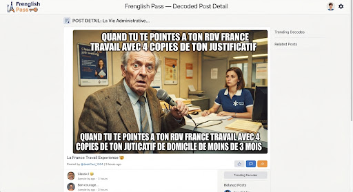 « Quand tu te pointes à ton rdv France Travail... »