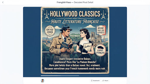 Hollywood Classics that’s haute littérature française 🎭